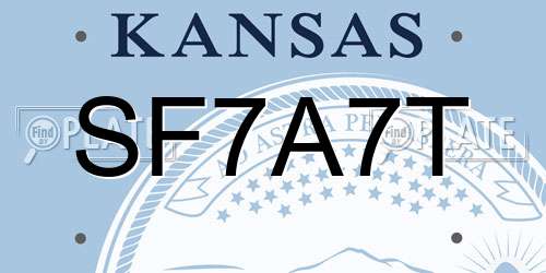SF7A7T Kansas License Plate