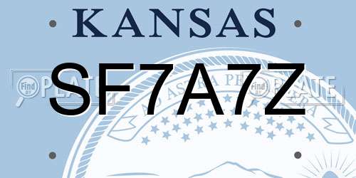 SF7A7Z Kansas License Plate