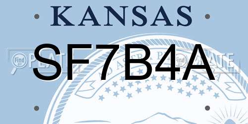 SF7B4A Kansas License Plate