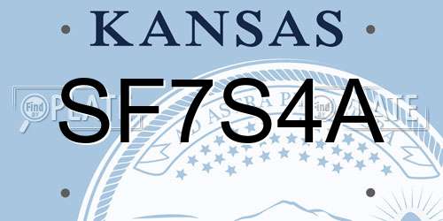 SF7S4A Kansas License Plate
