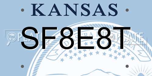 SF8E8T Kansas License Plate