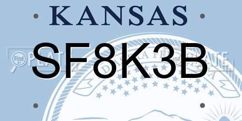 SF8K3B Kansas License Plate