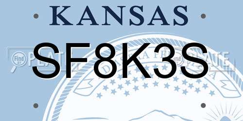 SF8K3S Kansas License Plate