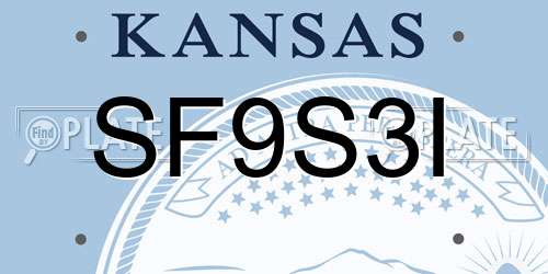 SF9S3I Kansas License Plate
