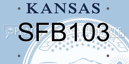 SFB103 Kansas License Plate