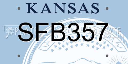 SFB357 Kansas License Plate