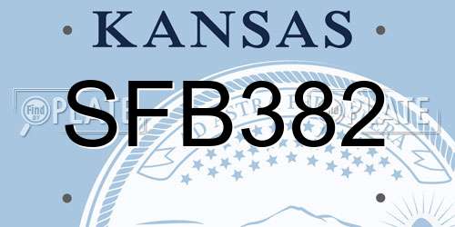 SFB382 Kansas License Plate