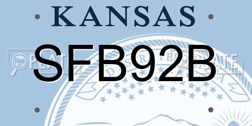 SFB92B Kansas License Plate