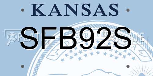 SFB92S Kansas License Plate
