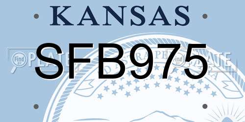SFB975 Kansas License Plate