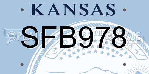 SFB978 Kansas License Plate
