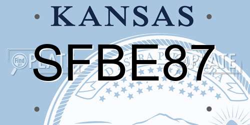 SFBE87 Kansas License Plate