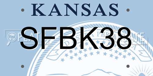SFBK38 Kansas License Plate