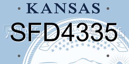 SFD4335 Kansas License Plate