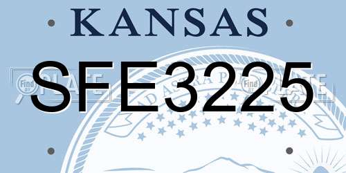 SFE3225 Kansas License Plate