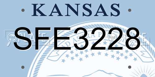 SFE3228 Kansas License Plate
