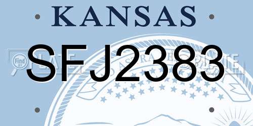 SFJ2383 Kansas License Plate