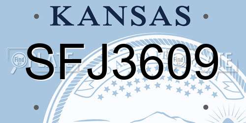 SFJ3609 Kansas License Plate