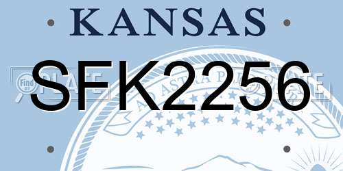 SFK2256 Kansas License Plate