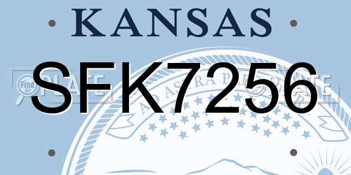 SFK7256 Kansas License Plate