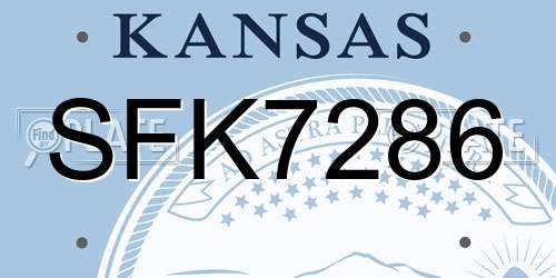 SFK7286 Kansas License Plate