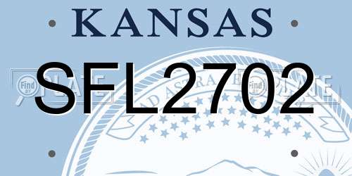 SFL2702 Kansas License Plate