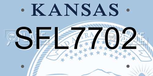 SFL7702 Kansas License Plate
