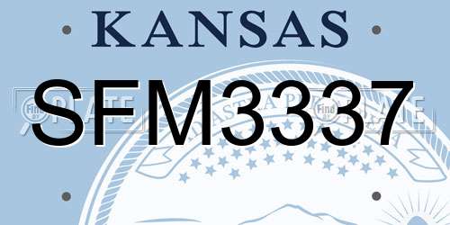 SFM3337 Kansas License Plate