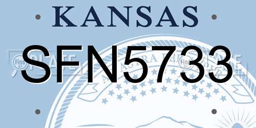 SFN5733 Kansas License Plate