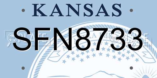 SFN8733 Kansas License Plate