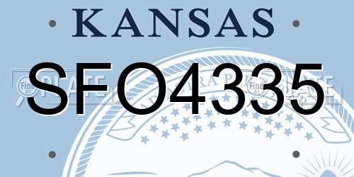 SFO4335 Kansas License Plate