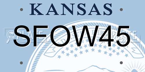 SFOW45 Kansas License Plate
