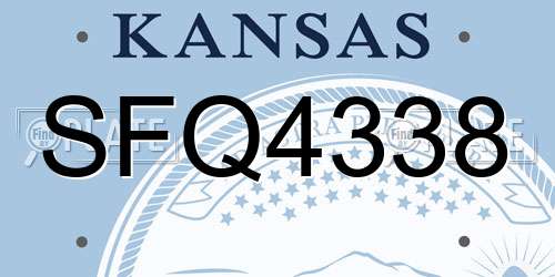 SFQ4338 Kansas License Plate