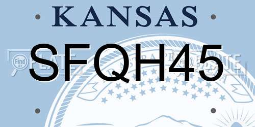 SFQH45 Kansas License Plate