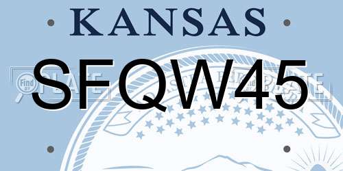 SFQW45 Kansas License Plate