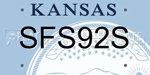 SFS92S Kansas License Plate