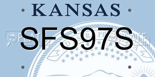 SFS97S Kansas License Plate