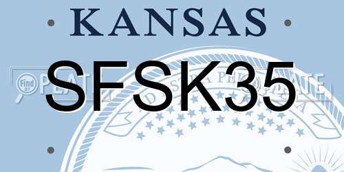 SFSK35 Kansas License Plate