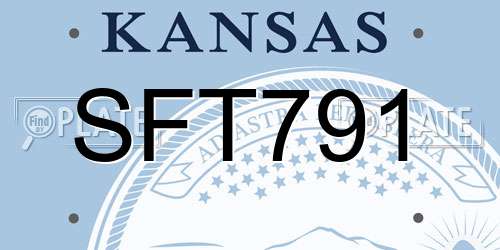 SFT791 Kansas License Plate