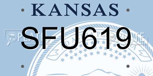 SFU619 Kansas License Plate