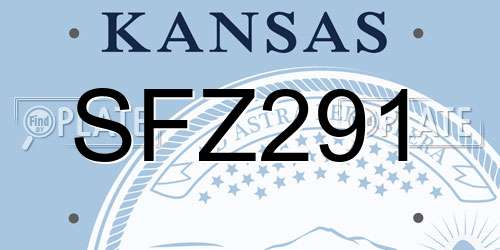 SFZ291 Kansas License Plate