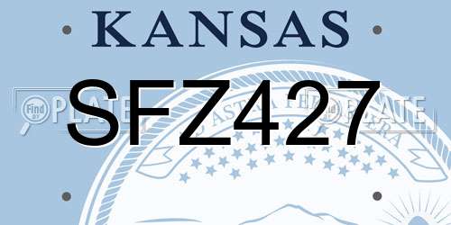 SFZ427 Kansas License Plate