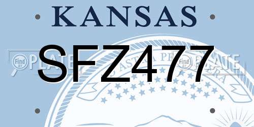 SFZ477 Kansas License Plate