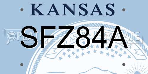 SFZ84A Kansas License Plate