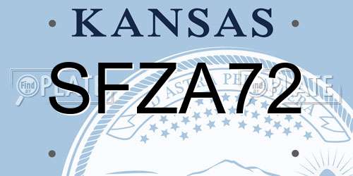 SFZA72 Kansas License Plate