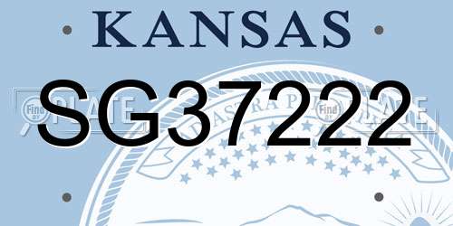 SG37222 Kansas License Plate