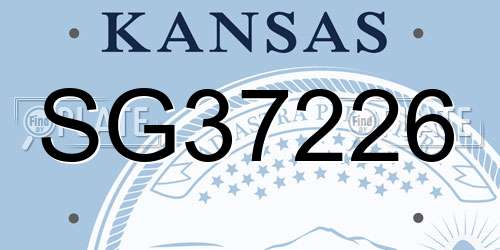 SG37226 Kansas License Plate