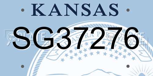 SG37276 Kansas License Plate