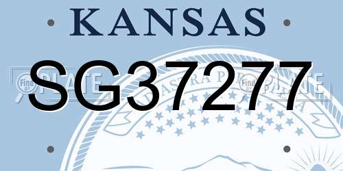 SG37277 Kansas License Plate