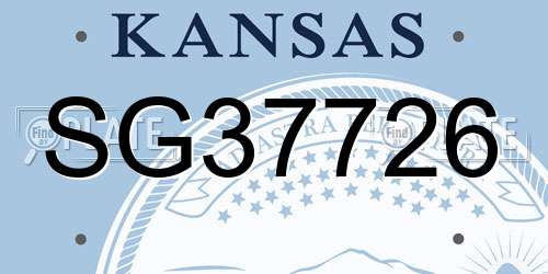 SG37726 Kansas License Plate